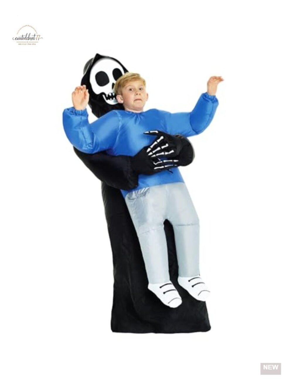 Inflatable Grim Reaper Costume Kids Halloween Blow Up Fan